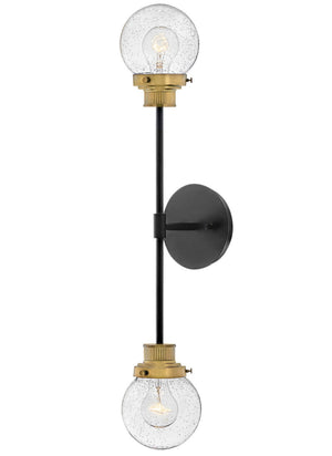 Poppy 2L wall sconce - 40692BK *